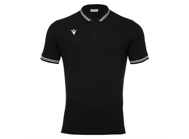 Yukar Polo SORT/HVIT M Sporty poloskjorte i bomull 